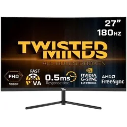 Twisted Minds 27'‘ Fhd Curve, 180Hz, Va, 0.5Ms, Hdmi 2.0, Hdr Gaming Monitor - Black